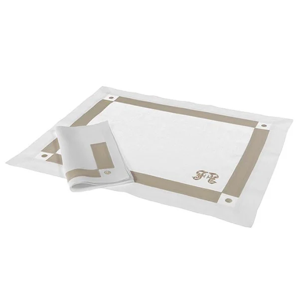 Gianfranco Ferré Navy Beige Placemat/Serviette Set