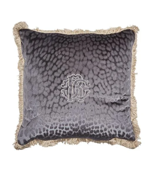 Roberto Cavalli Monogram Cushion - Taupe